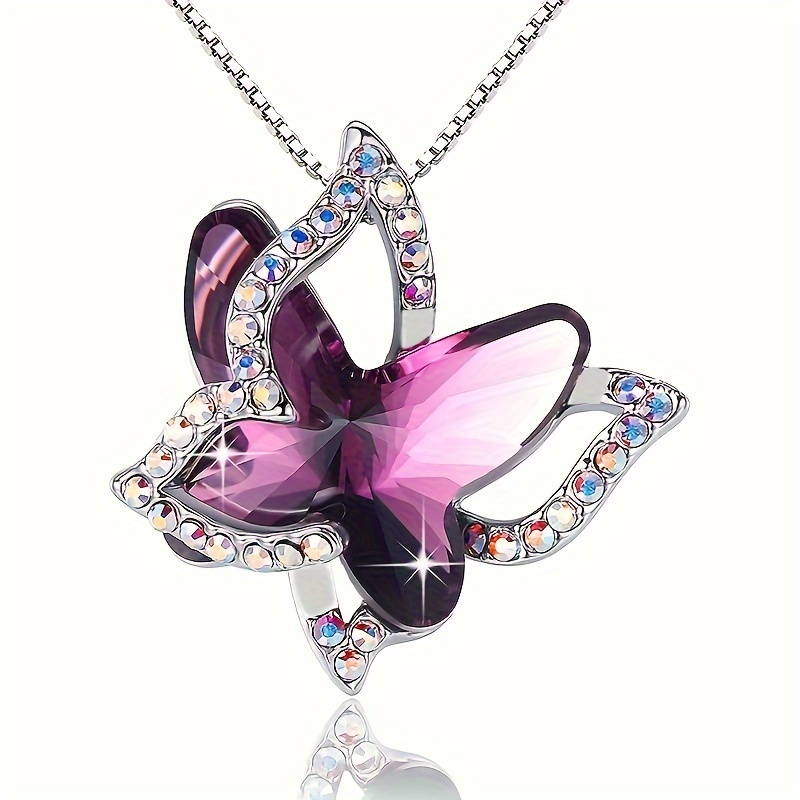 Butterfly necklace clearance with birthstones