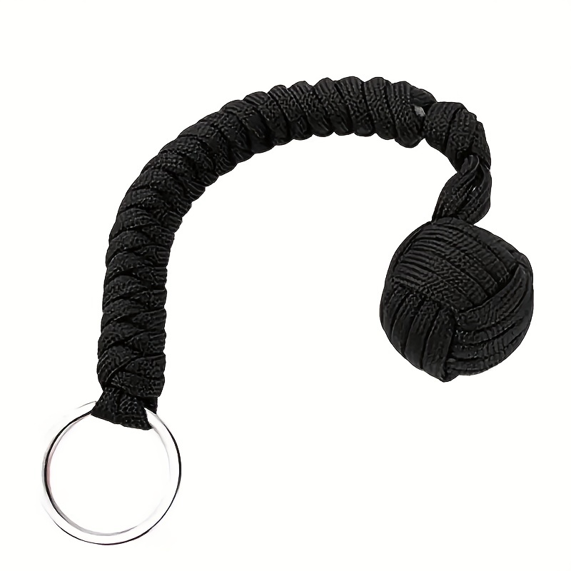 Outdoor Umbrella Rope Key Chain Self defense Steel Ball