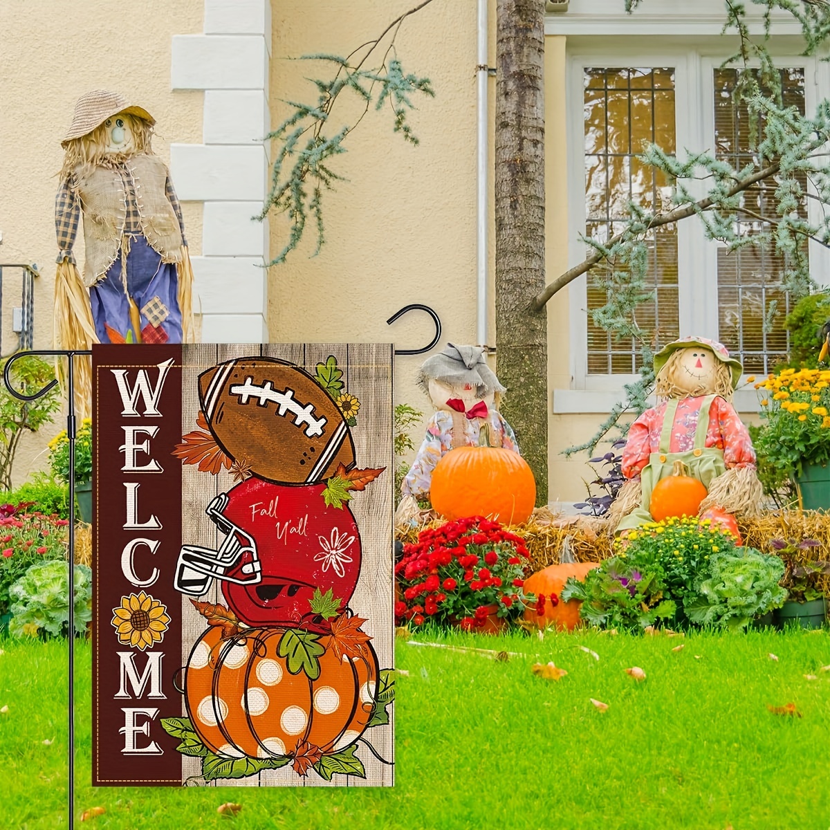 Football And Fall Y'all Garden Flag, Double-sided Linen Flag, Fall Decor,  Thanksgiving Day Decor, Yard Decor, Garden Decor, Outdoor Decor, Holiday  Decor (no Metal Brace) - Temu