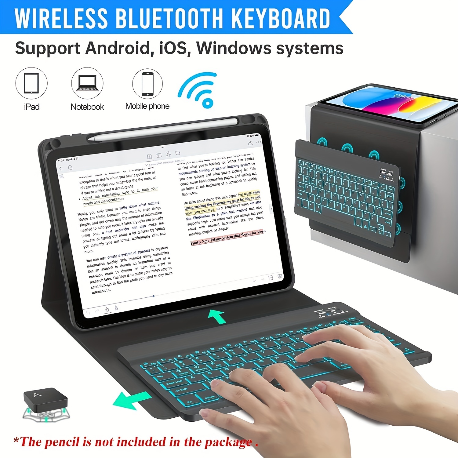 Soporte Funda con teclado Bluetooth para iPad