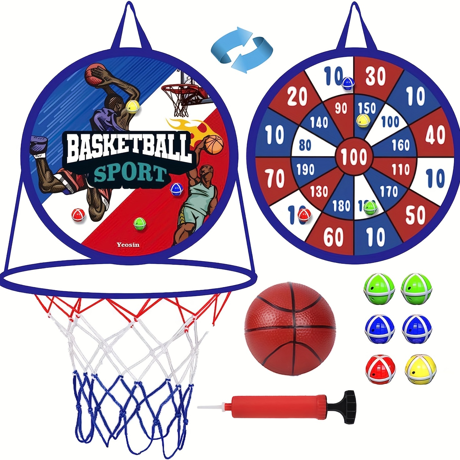 Panier De Basket IntéRieur pour Jeunes Enfants,Piscine Petit Panier De  Basket Chambre,Mini Panier De Basket pour Chambre,avec 4 Ballon Et La