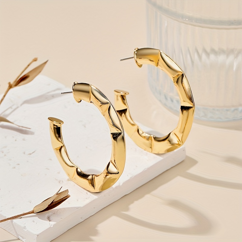 Glossy Hollow Wave Earrings For Men