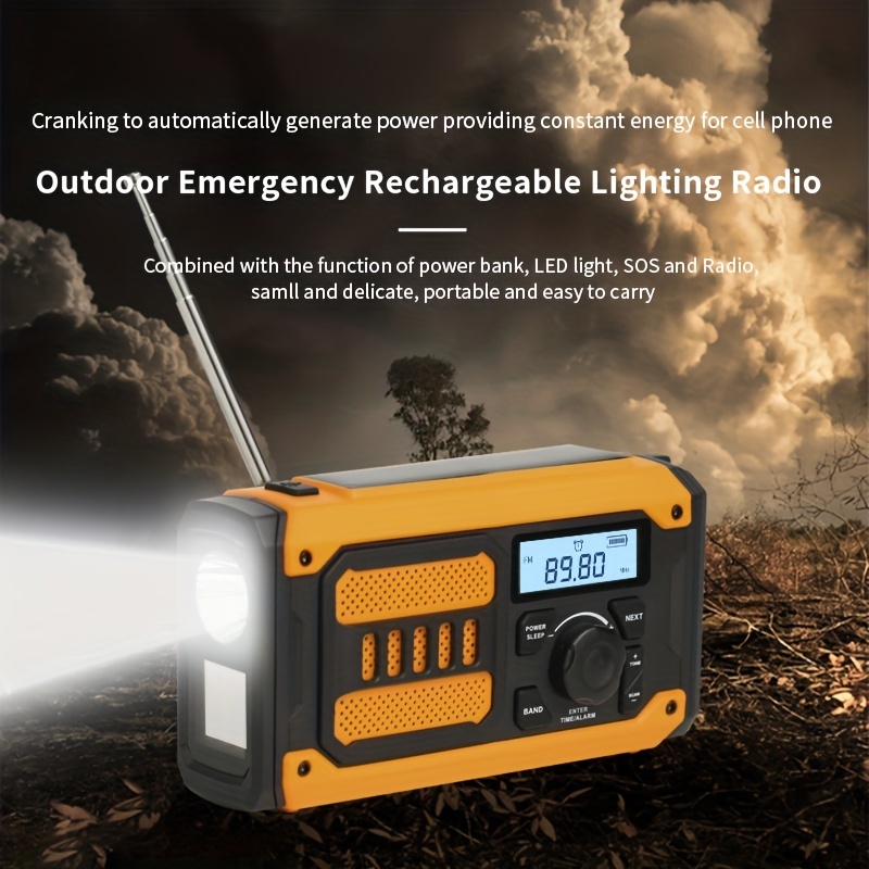 Radio d'urgence solaire à manivelle - Aiworth Am / fm / noaa Radio météo,  Radio de survie portable avec lampe de poche LED, chargeur de téléphone  portable, alarme Sos pour Hom