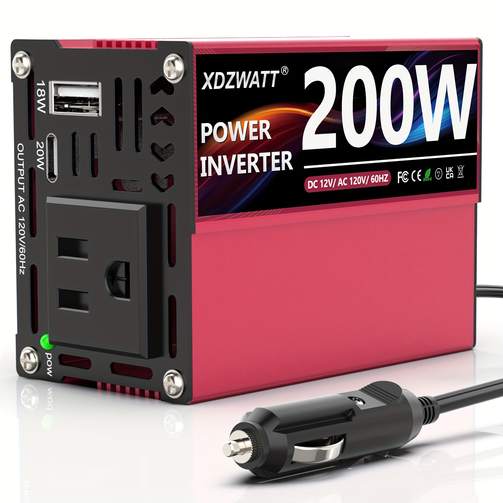 Car Vehicle Power Inverter (peak Power) 12v Ac 110v 120v - Temu
