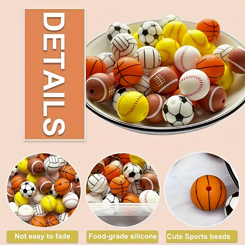 Silicone Sports Ball Beaded Keychain Making Set Baseball - Temu