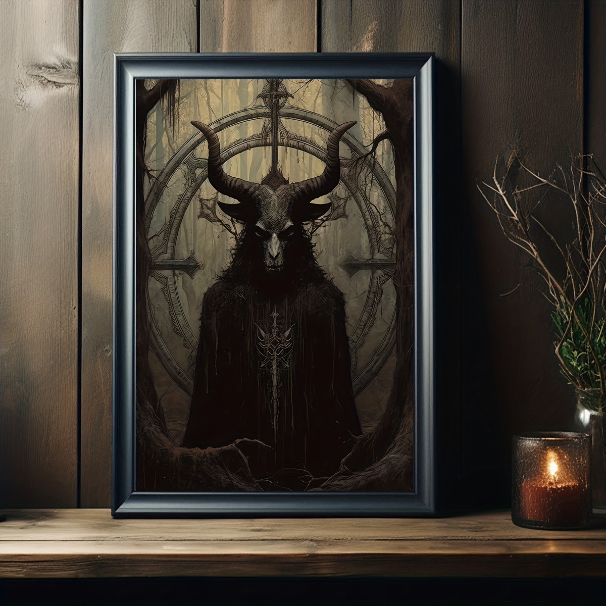 Canvas Poster Vintage Art Halloween Satanic Wall Decor - Temu