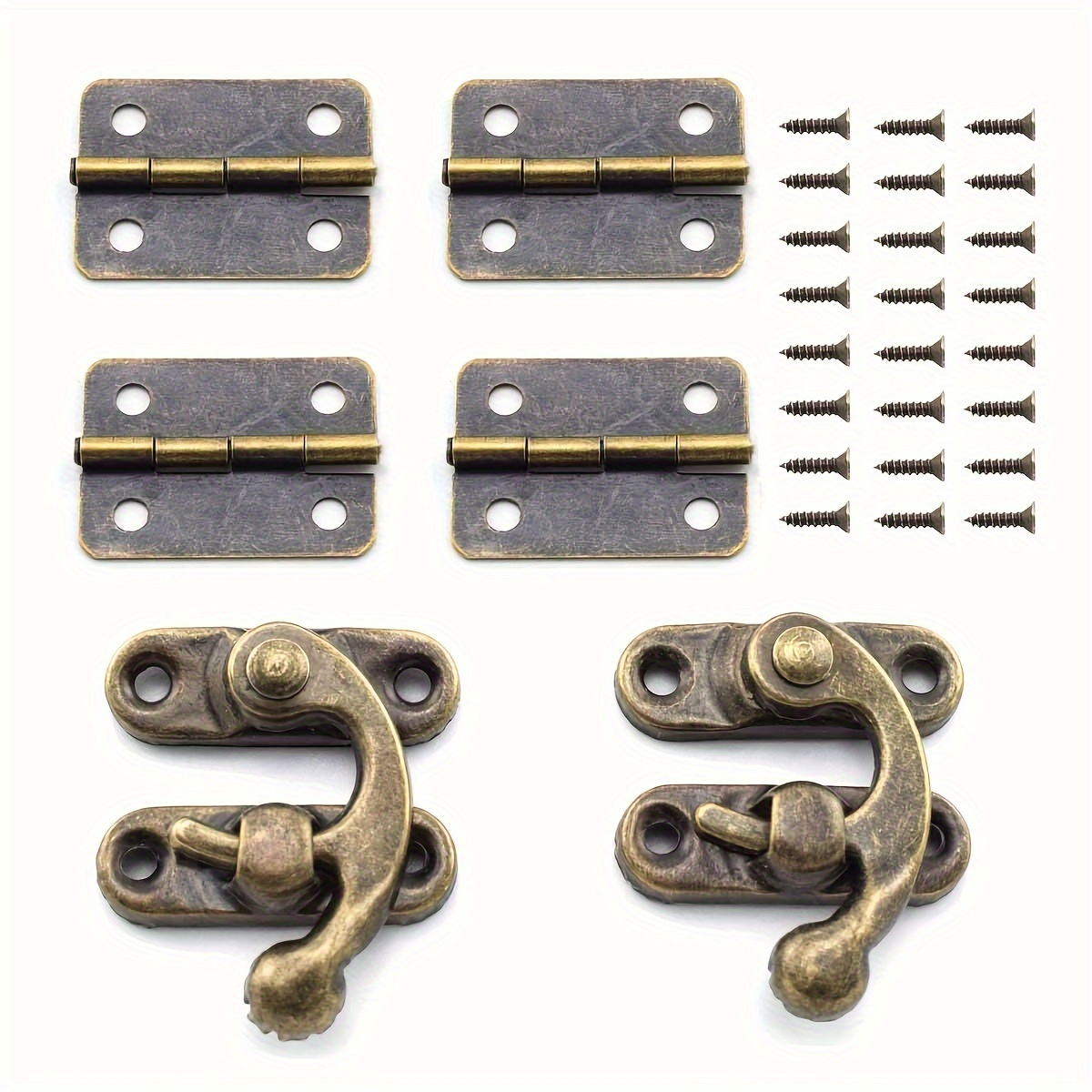 2Pcs Antique Bronze/ Cabinet Door Hinges Jewelry Wood Box Drawer Cupboard Decorative  Hinge for niture Hardware 53*28mm