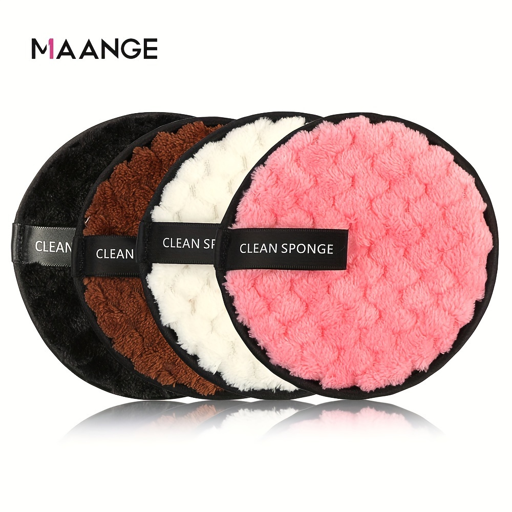 

3/4pcs Makeup Remover Pads Medium Size Reusable Washable Gentle Facial Cleansing Makeup Removal Puffs Beauty Tool For Light/medium/heavy Makeup Suitable For All Skin Types