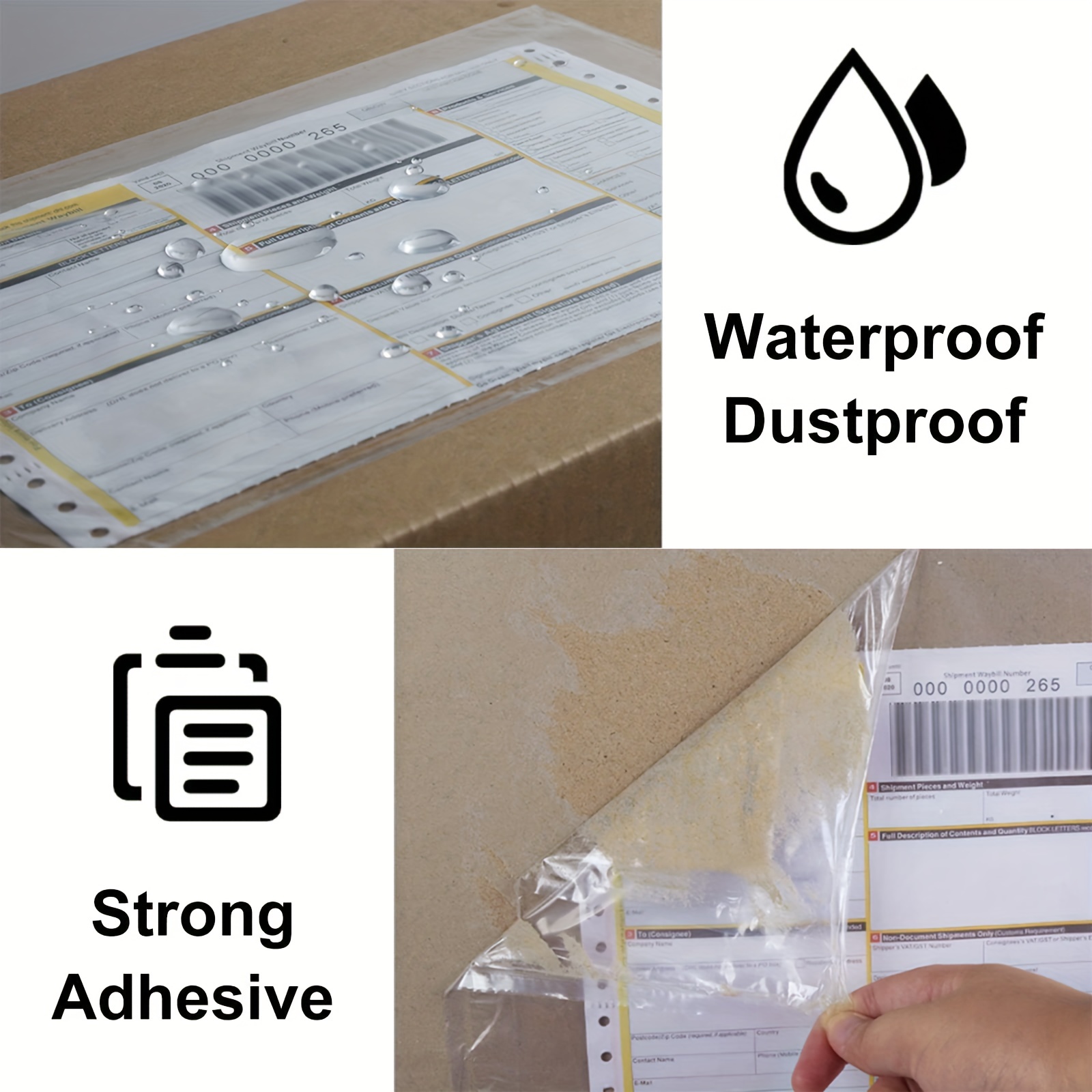 Clear Adhesive Top Loading Packing List Clear Shipping - Temu