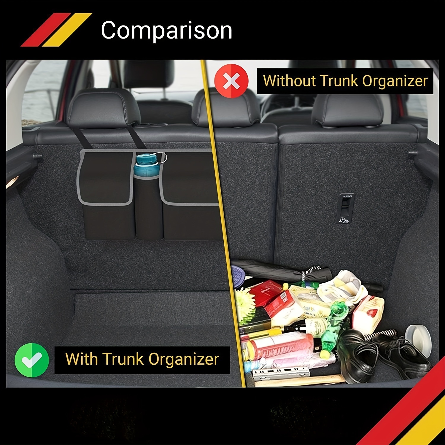 Kofferraum-Organizer und Aufbewahrung, Rücksitz-Hängeorganizer für SUV,  LKW, MPV, wasserdicht, faltbare Aufbewahrungstasche mit 4 Taschen,  Auto-Innenzubehör (grau) : : Baby