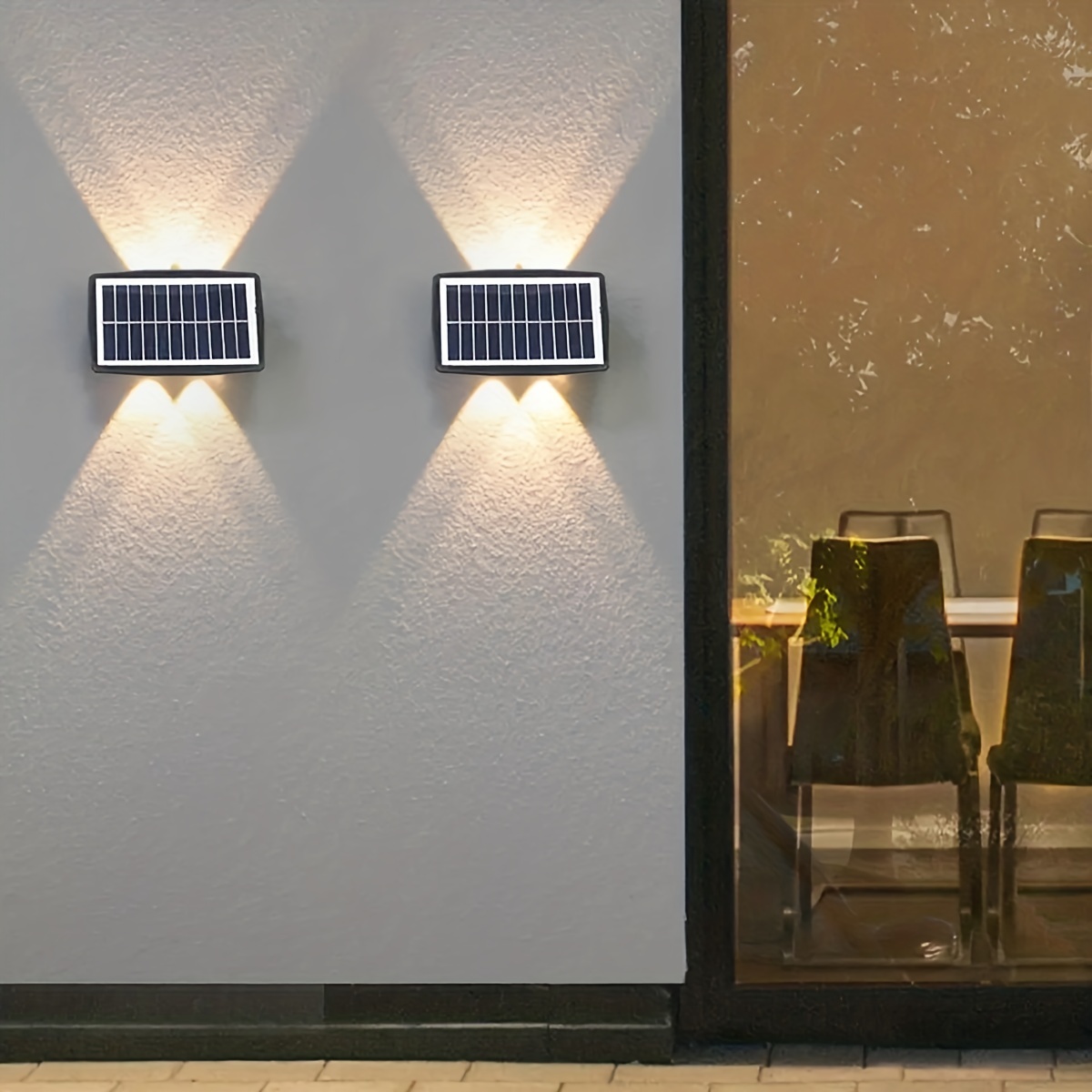 1pc 4led 6ledソーラーガーデンランプ、パティオポーチバックヤードガーデン歩道用の装飾用照明ウォールスコンスアップダウンランプ 高品質で手頃な価格  Temu Japan