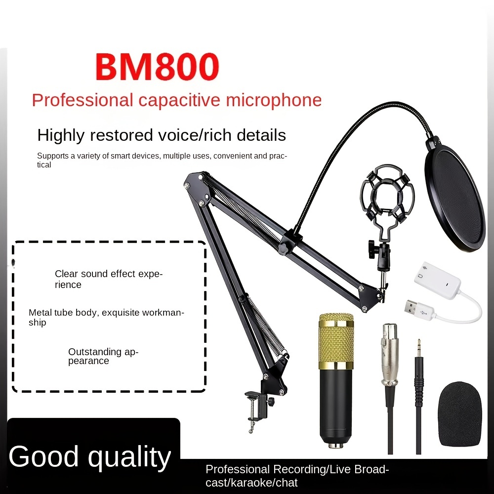 Bm 800 Micrófono Condensador Cable Micrófono Grabación Chat - Temu Spain