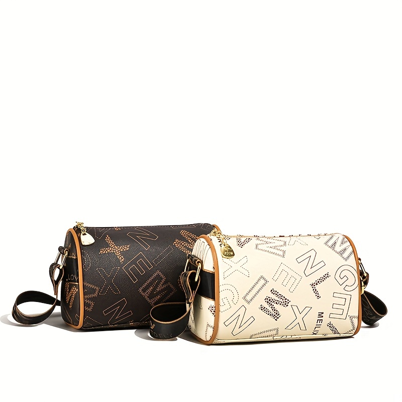 Fashion Crossbody Cylinder Bag, Trendy Shoulder Barrel Bag