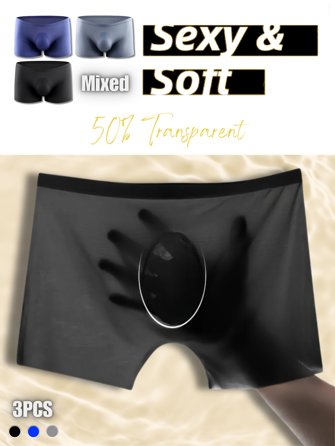 Men's Sexy Semi sheer Naked Ice Silk Briefs Underwear - Temu