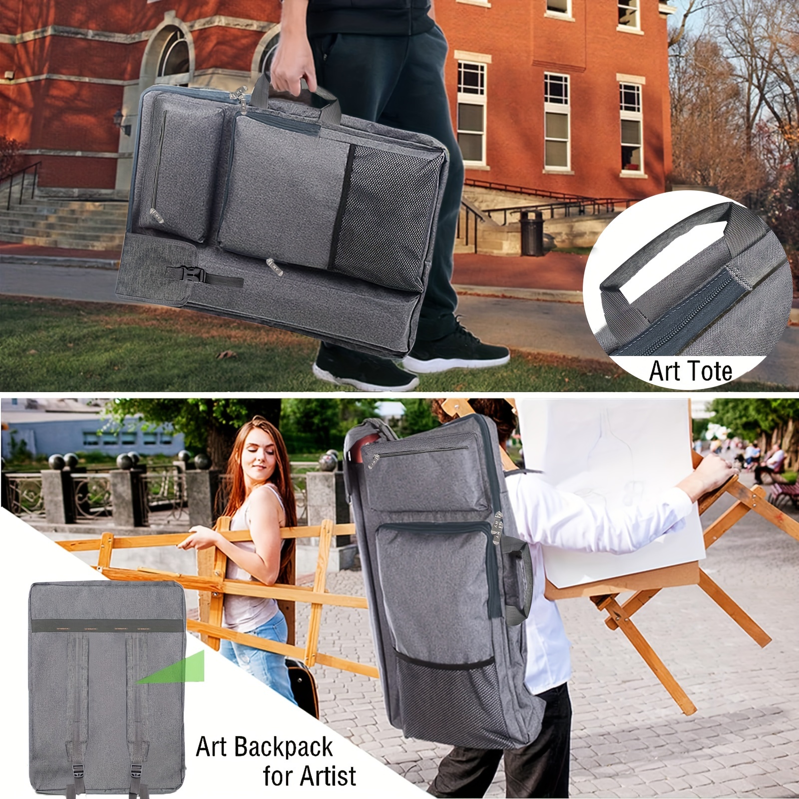 Portable Art Portfolio Bag, Posters Storage Bag With Zipper