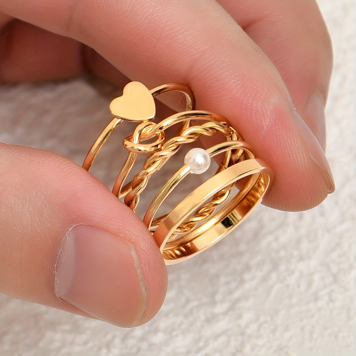 Simple Ring Set Stackable Finger Ring Women Girls Party - Temu Canada