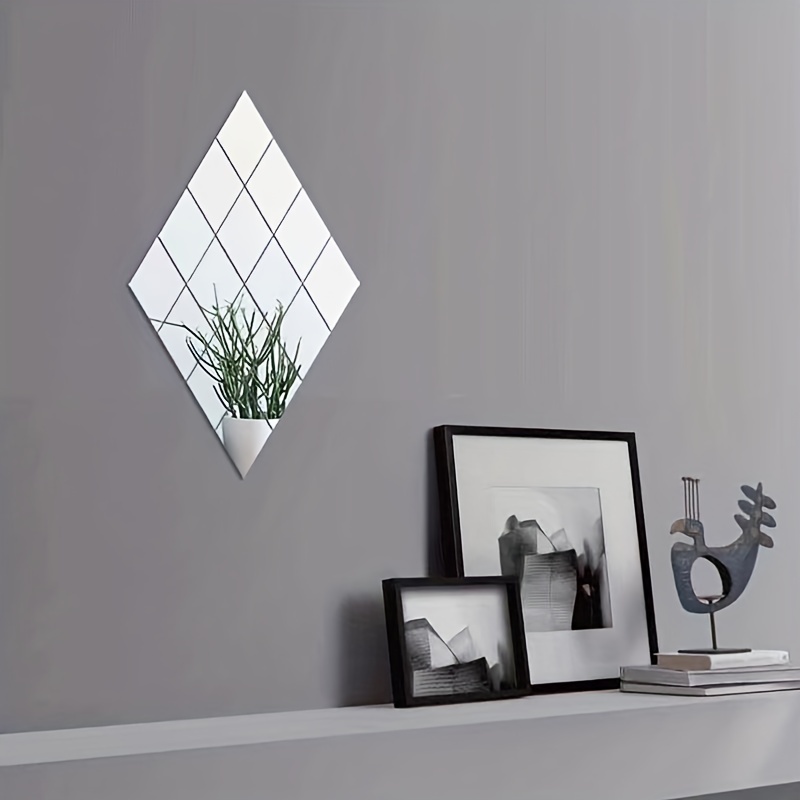 DIY Mirror Wall Self-adhesive PET Full-body Soft mirror Bathroom Self-adhesive  Paper 15*15cm