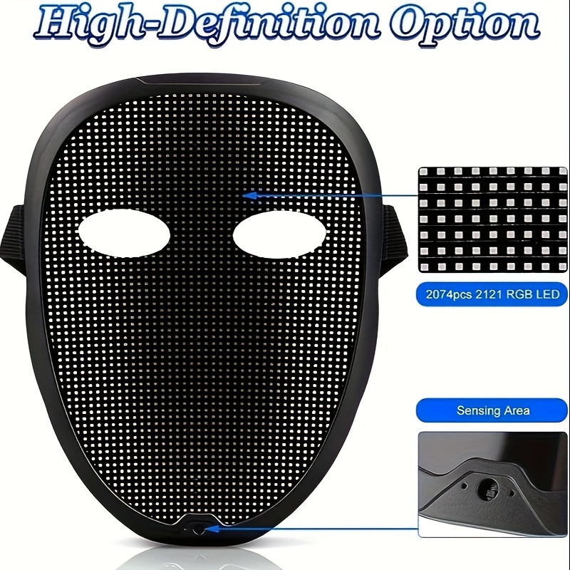 Face Transforming Led Mask App Controlled Programmable Led - Temu New  Zealand