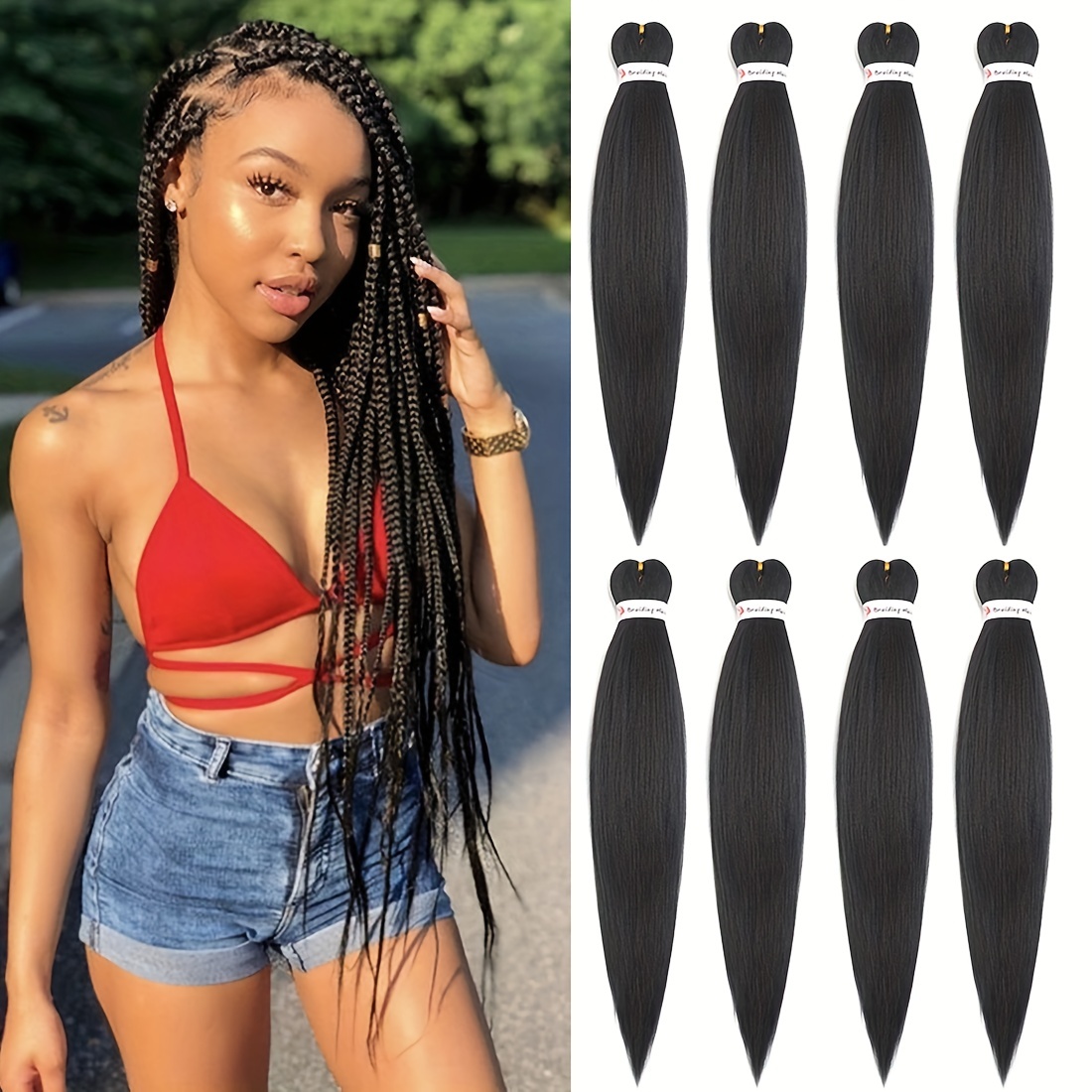 Ombre Pre Stretched Braiding Hair 26'' Silky Color Blend - Temu Canada