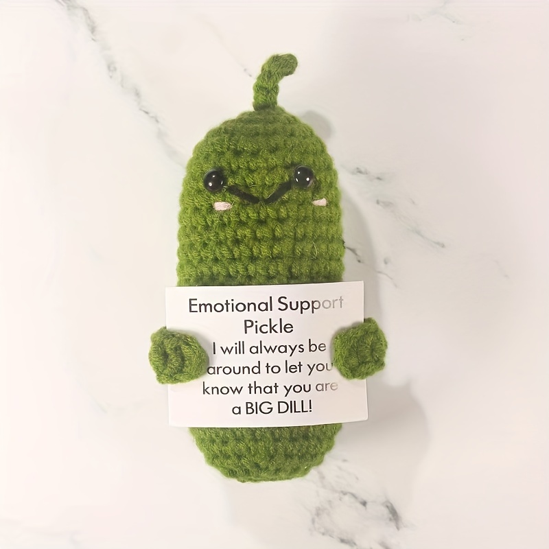 Crochet Pattern + Printable Affirmation Cards, Emotional Support Pickle,  Crochet Pickle Pattern, Positive Pickle, Christmas Crochet Pattern
