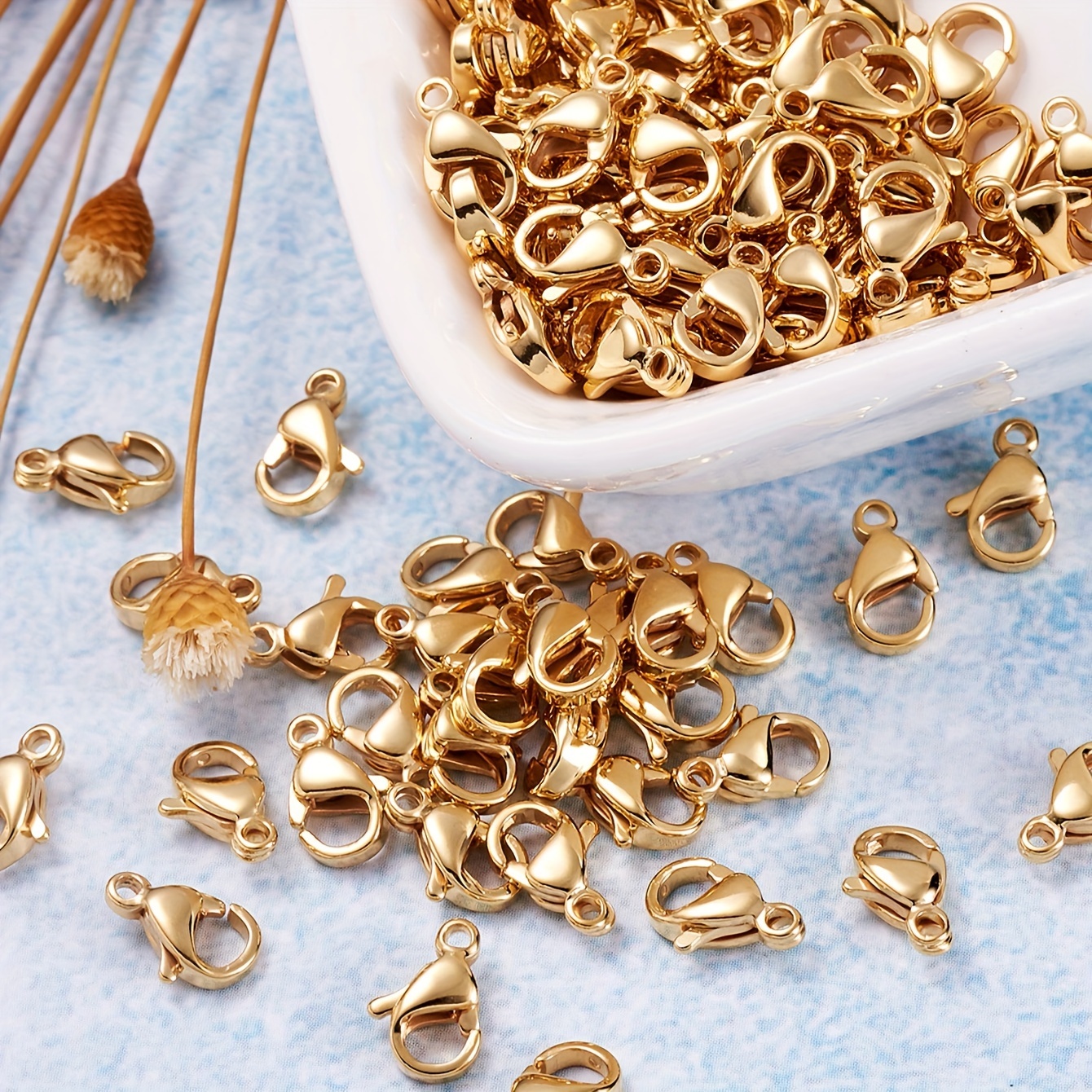 200PCS Golden Lobster Clasps, Alloy Lobster Claw Clasps For Jewelry Making  Jewelry Clasps DIY Necklace, Bracelet, Earring Jewelry Accessories 12mm