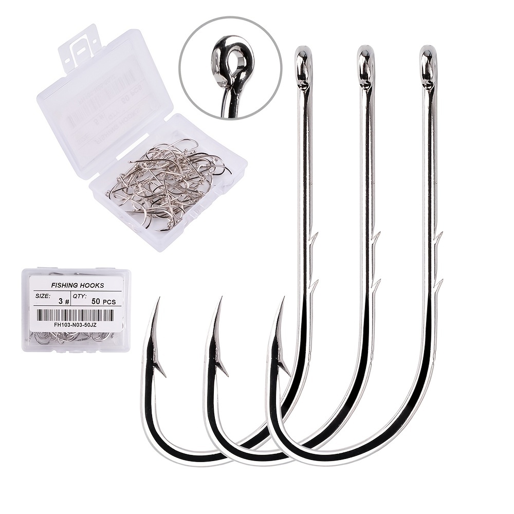 Portable Coarse Fishing Sporting Hooks Eyed Barbed Curve Shank