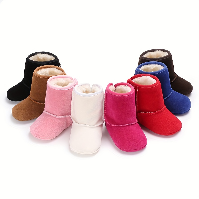 Comfortable Boots For Baby Girls, Soft Warm Plus Fleece Boots For Indoor Walking, Autumn And Winter