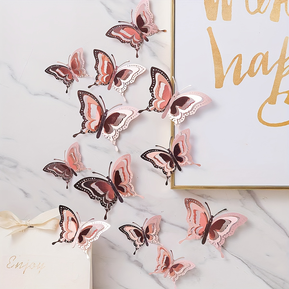 3D Mariposas decorativas de Pared luminosa Pegatinas Decoracion para Casas  24Pcs