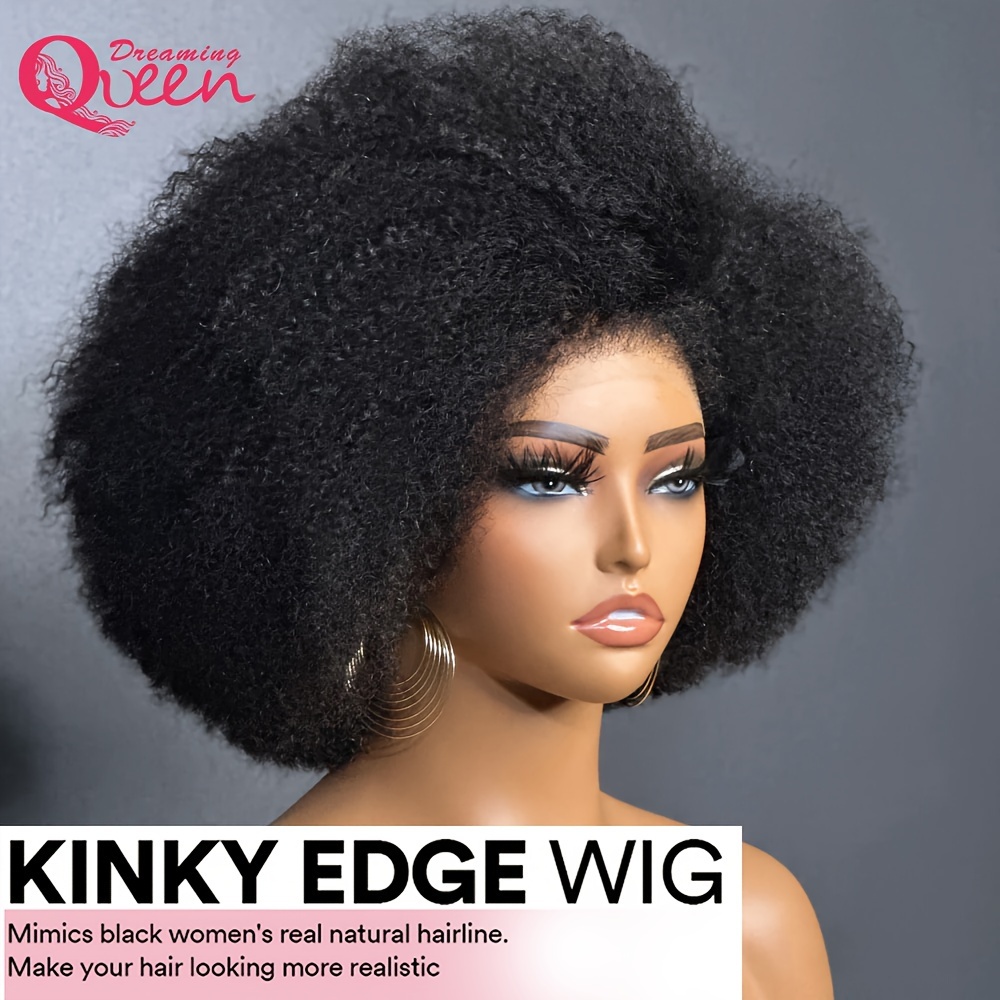 UNice Mongolian Afro Kinky Curly 13x4 Lace Front Human Hair Wigs for Black  Women