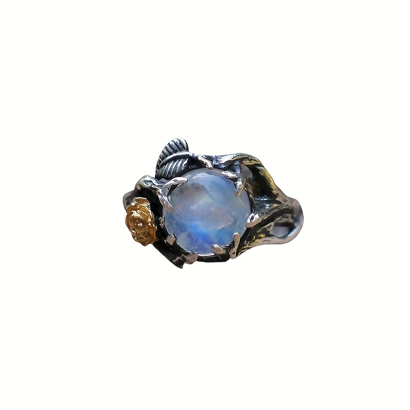 Men's Vintage Moonstone Ring, Exotic Design