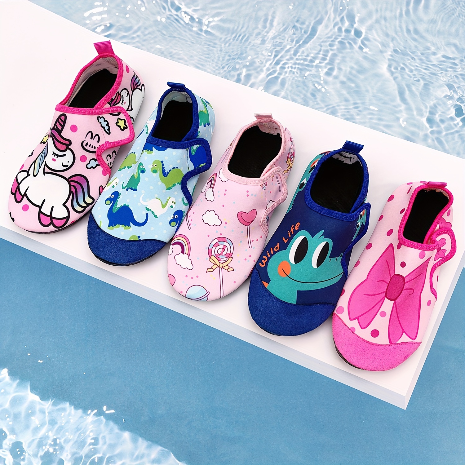  Zapatos de agua para niños y niñas, con dibujos animados, para  la playa, natación, antideslizantes, de secado rápido, calcetines de  piscina para niños pequeños : Ropa, Zapatos y Joyería