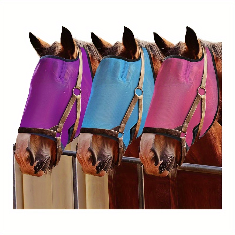 Pferde Fliegenmaske mit Ohren Weicher Sonnenschutz Elastisches Material