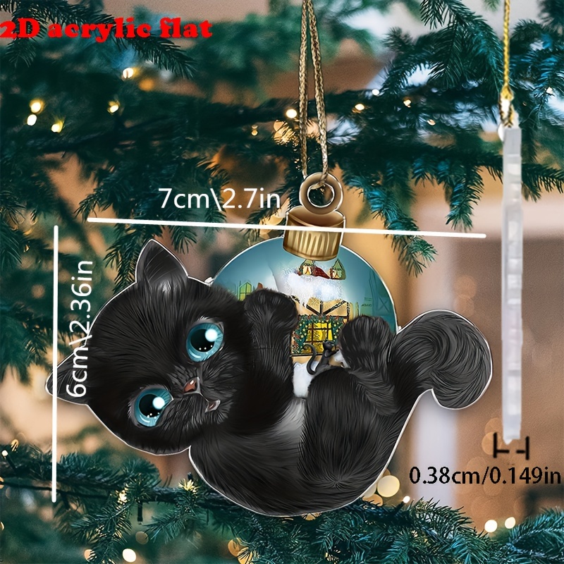 1pc Produkt Kreative Weihnachten Katze Flache Auto Hängen - Temu Germany