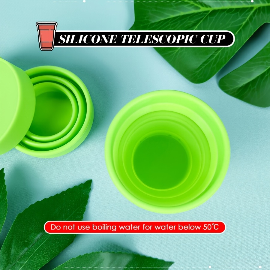 Silicone Collapsible Cup with Lid - Portable Telescopic Cup for Camping
