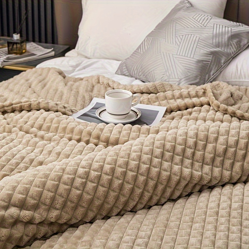 Soft Comfortable Waffle Plush Blanket Milk Velvet Throw Temu Austria