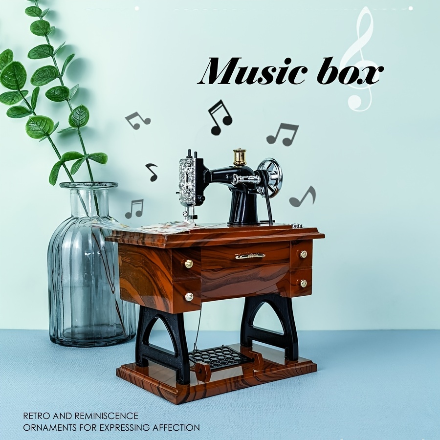 Caja de música Caja de música de madera antigua Metal gramófono Mano de  manivela Caja de música Caja de música clásica creativa Decoración del  hogar