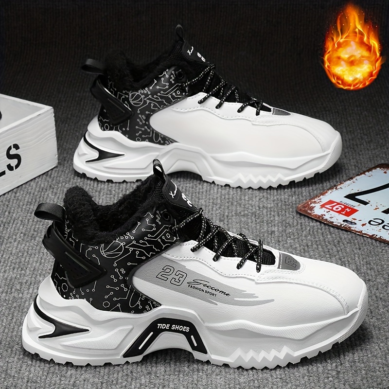 Men's Trendy Sneakers Without Warm Plush Lining Comfy Non - Temu