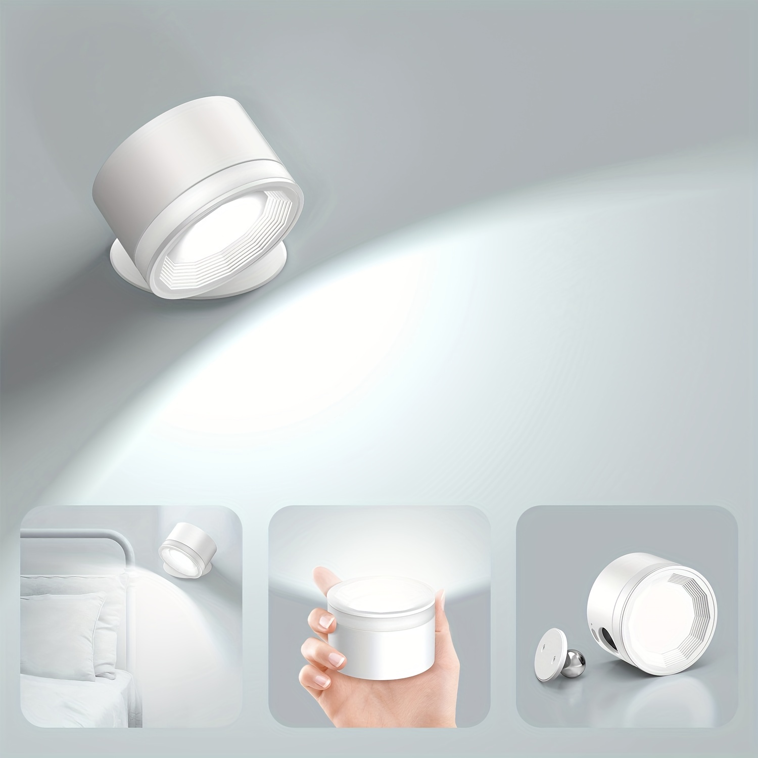 Luz LED para pared adhesiva con interruptor 8 LEDs a pilas - LINTERNAS