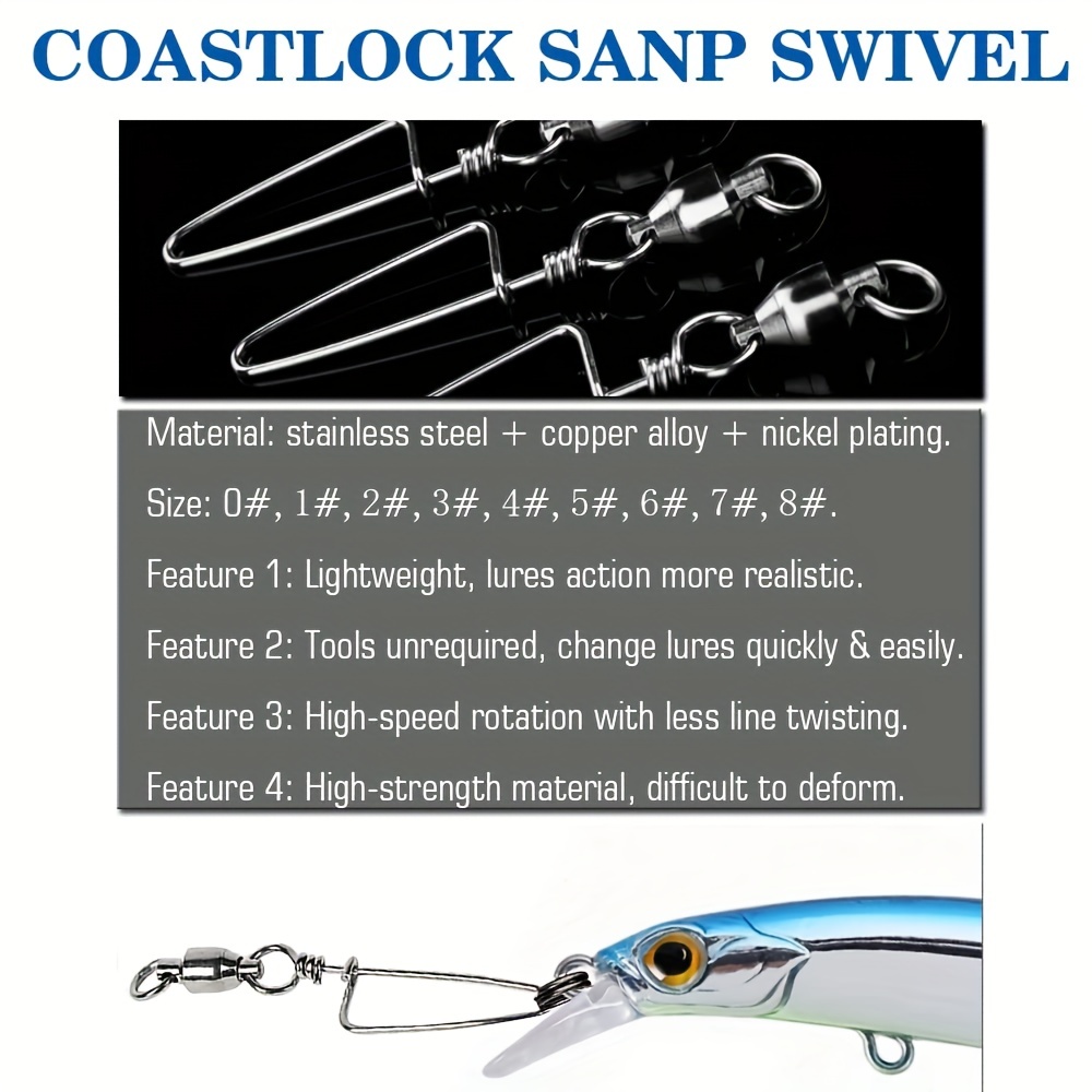 Stainless Steel Corrosion Resistance Fishing Swivels Snap - Temu