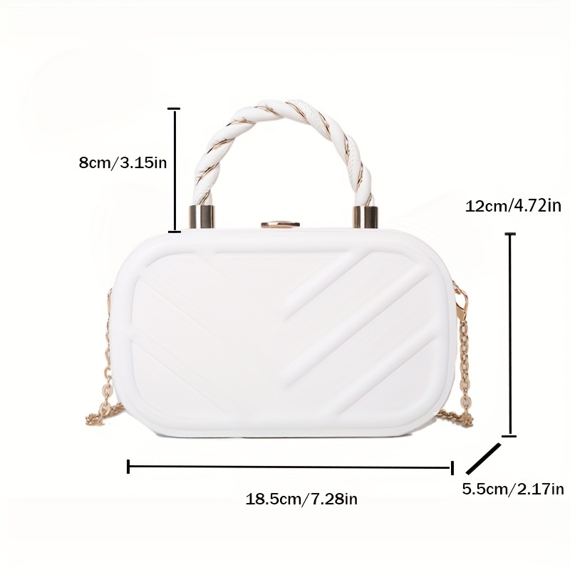Metal Decor Square Handbag, Mini Chain Flap Purse, Women's Faux Leather  Crossbody Bag (7.9*5.1*3.1) Inch - Temu