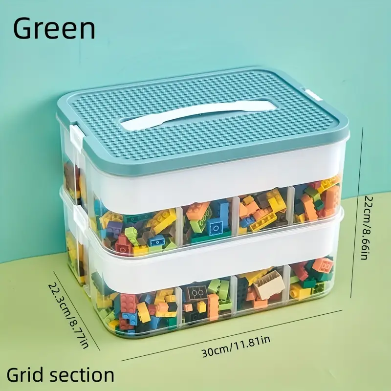 3 layers Building Blocks Storage Container Multifunctional - Temu