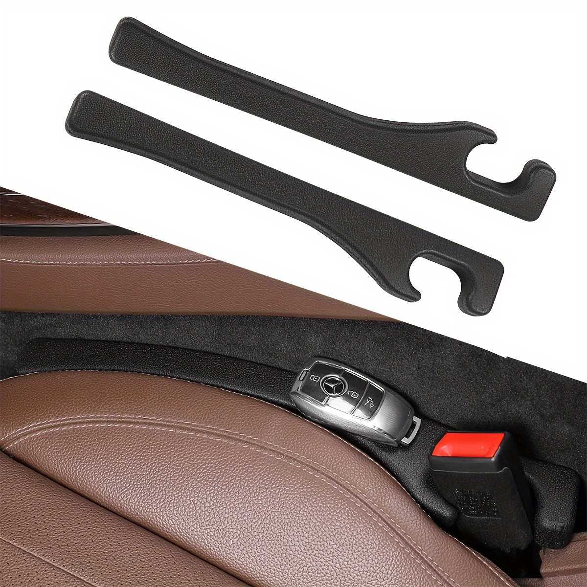 2pcs Universal PU Leather Soft Car Seat Gap Filler Side Seam Plug Strip  Leak-proof Filling Strip Car Seat Gap Anti-drop Car Interior Accessories