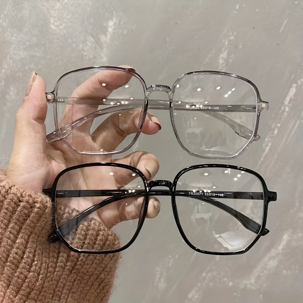 Übergroße Quadratische Brille Klaren Gläsern Damen Herren - Temu