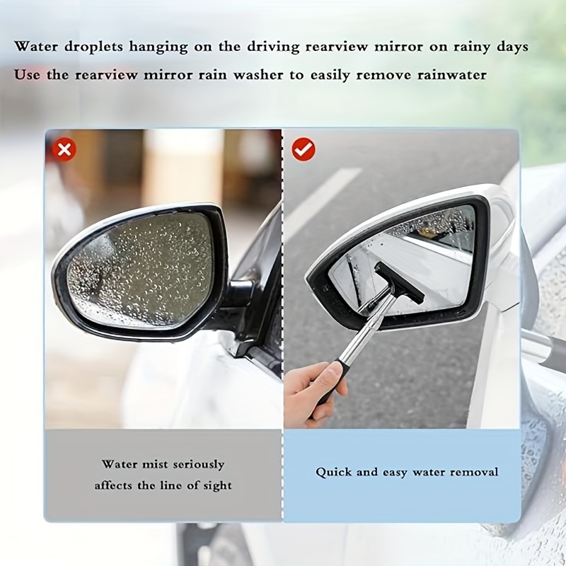 Retractable Rear View Mirror Wiper Car Window Squeegee With