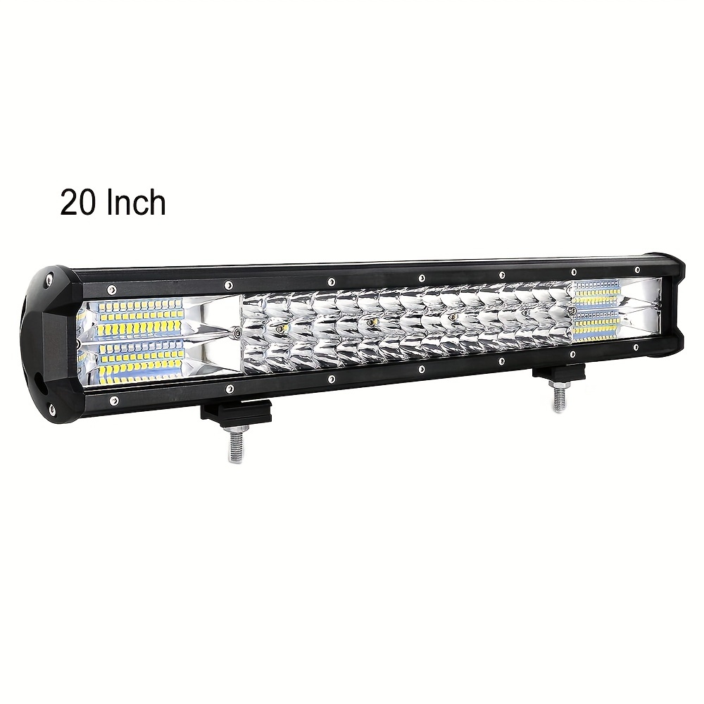 PICAA 20 Pouces 144W Barre LED 4x4, 12V 24V 6000K Blanc Barre Lumineuse LED  Voiture Rampe Led Imperméable pour Camion Off Road ATV SUV Tracteur