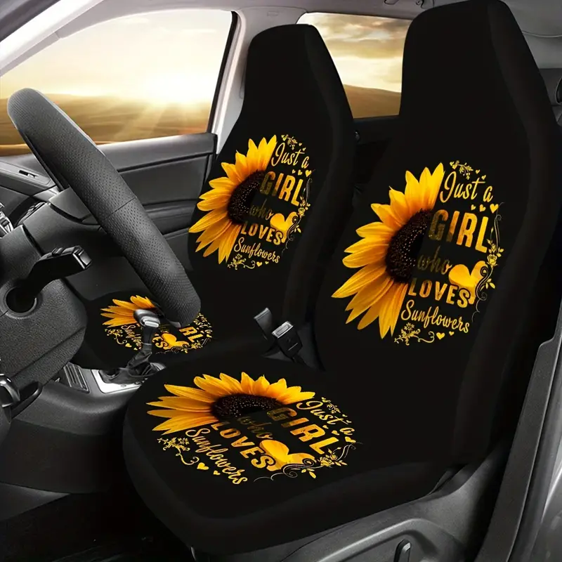 2 Stück Sonnenblumen Bedruckte Autositzbezüge Vordersitze - Temu