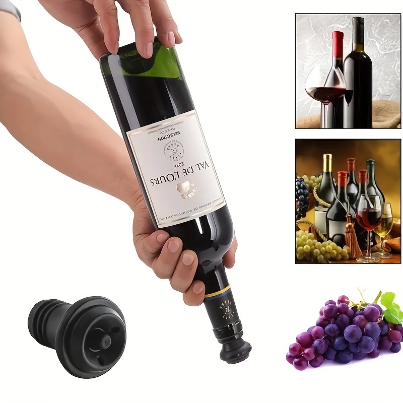 SteeL Vacuum Wine Preserver And 2 Stoppers