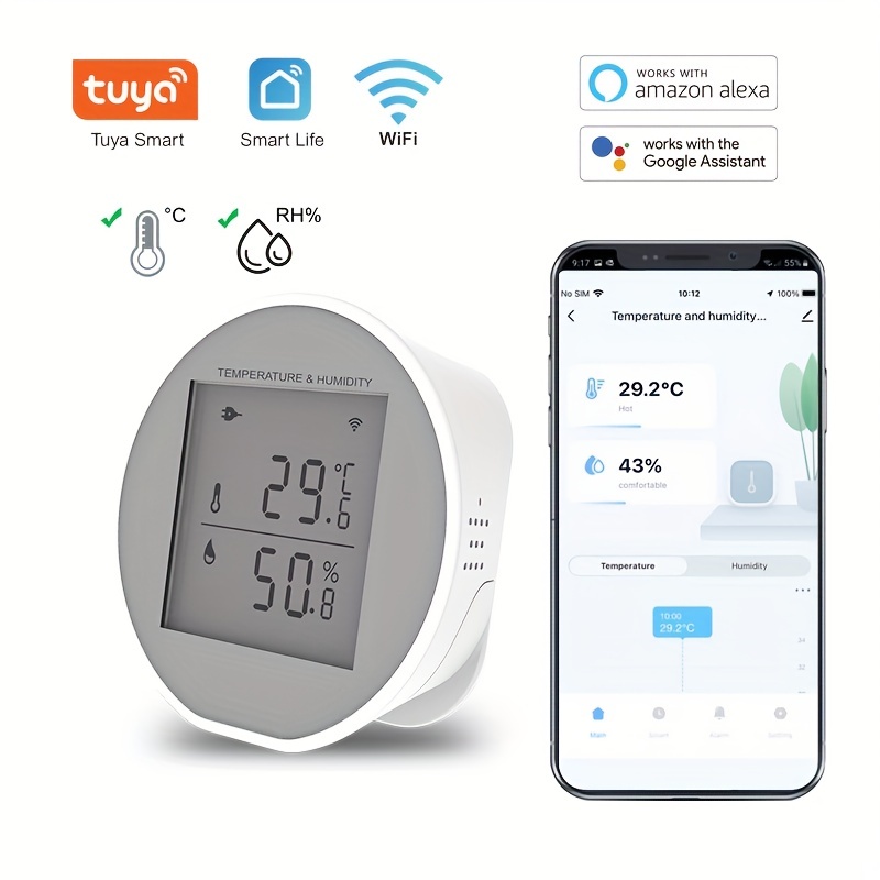 Tuya WIFI Temperature Humidity Sensor Hygrometer Thermometer Smart