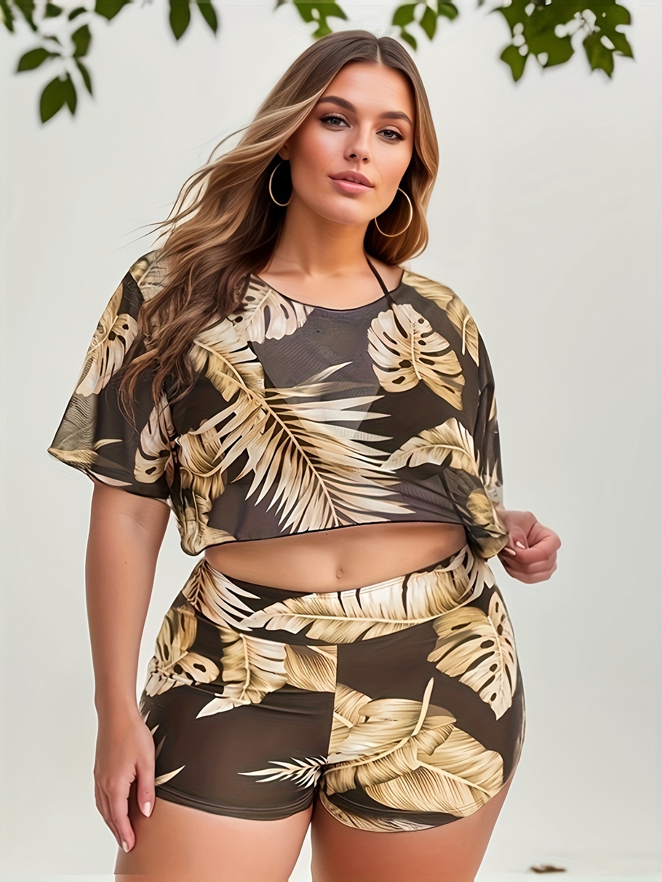 Plus Size Mesh Bikini Set Temu