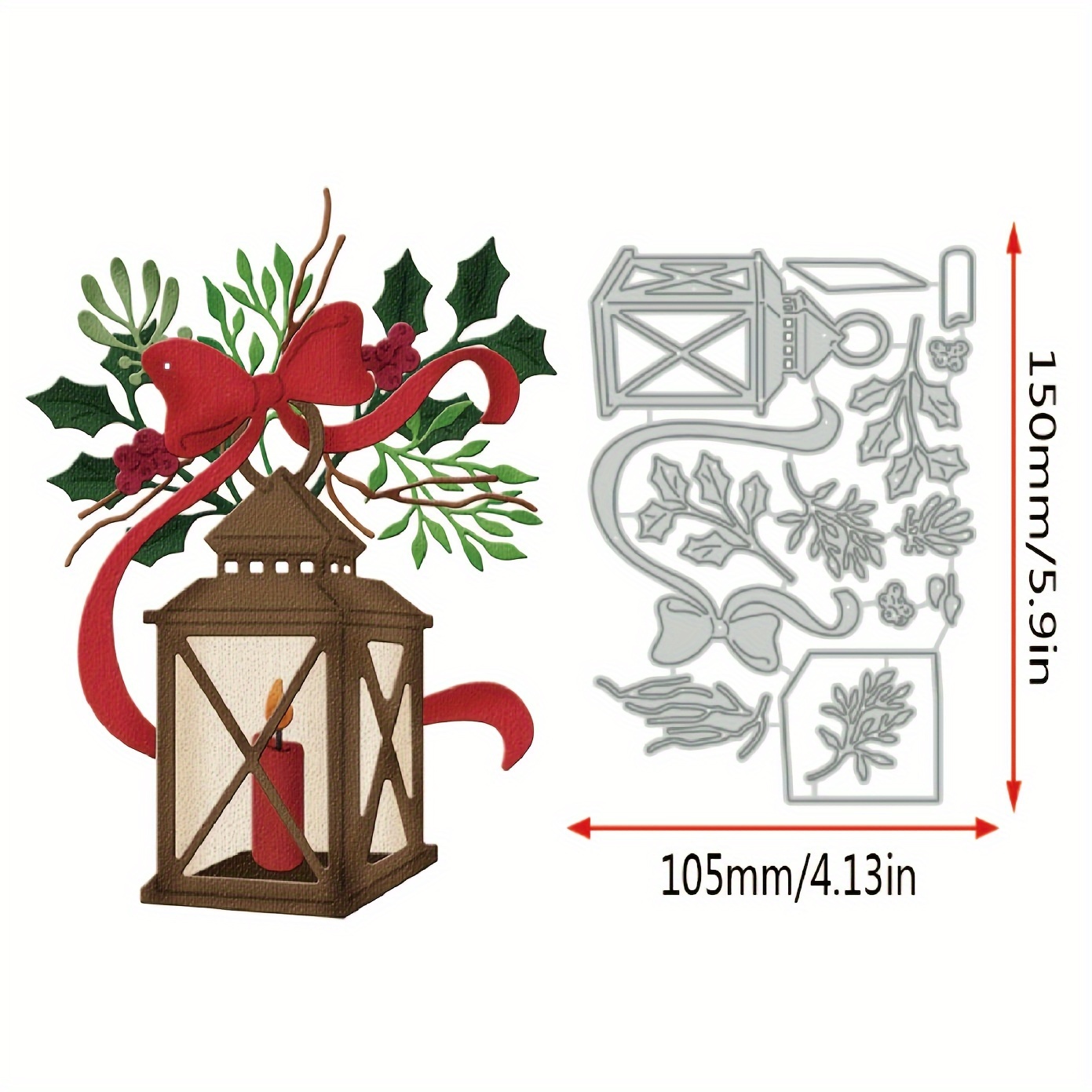 Image of Christmas Candle Metal Cutting Dies, Cutting Die Album, Paper Craft Tools, Die , And Stamping Molds.